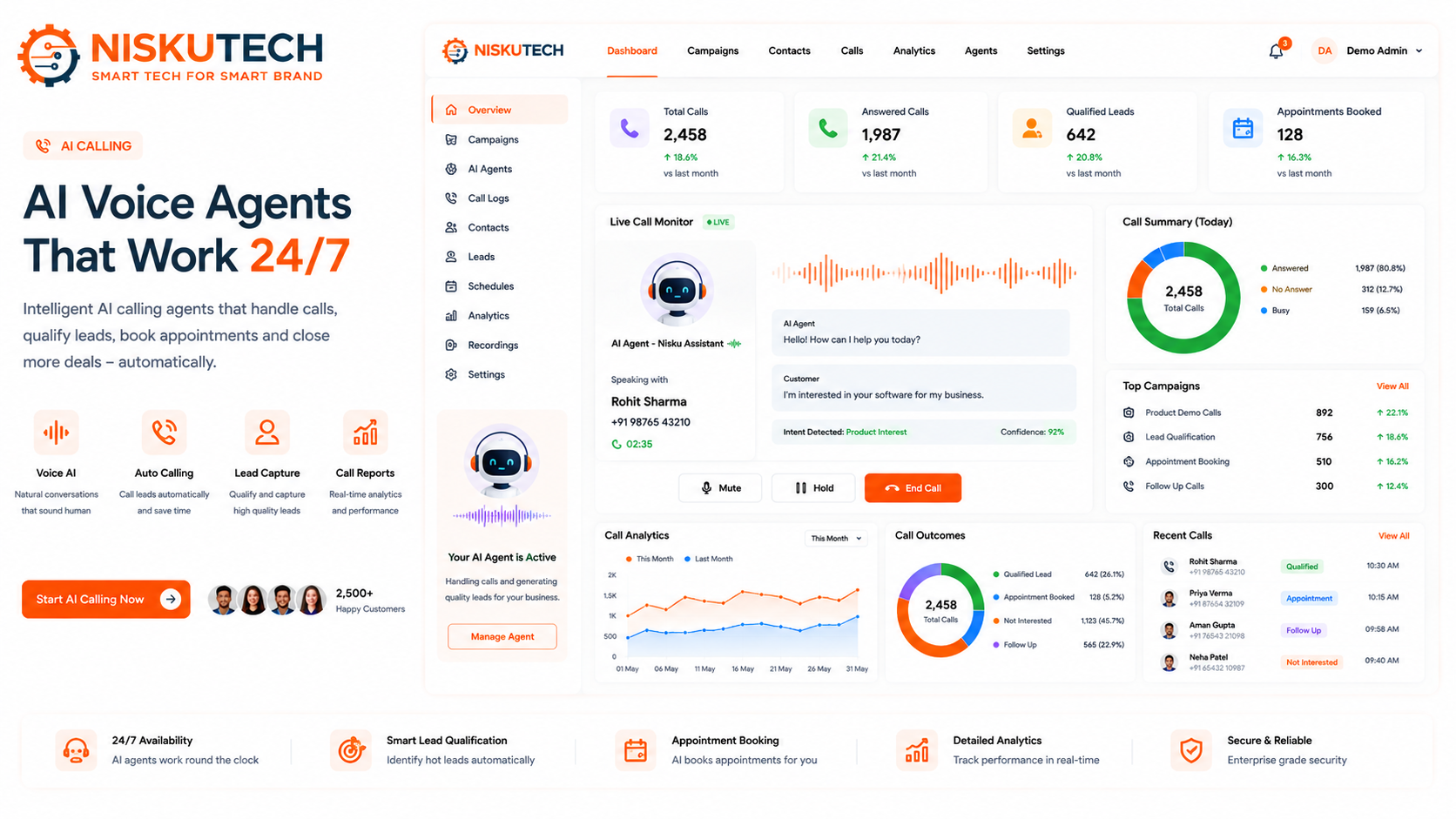 AI Calling Agents — NiskuTech