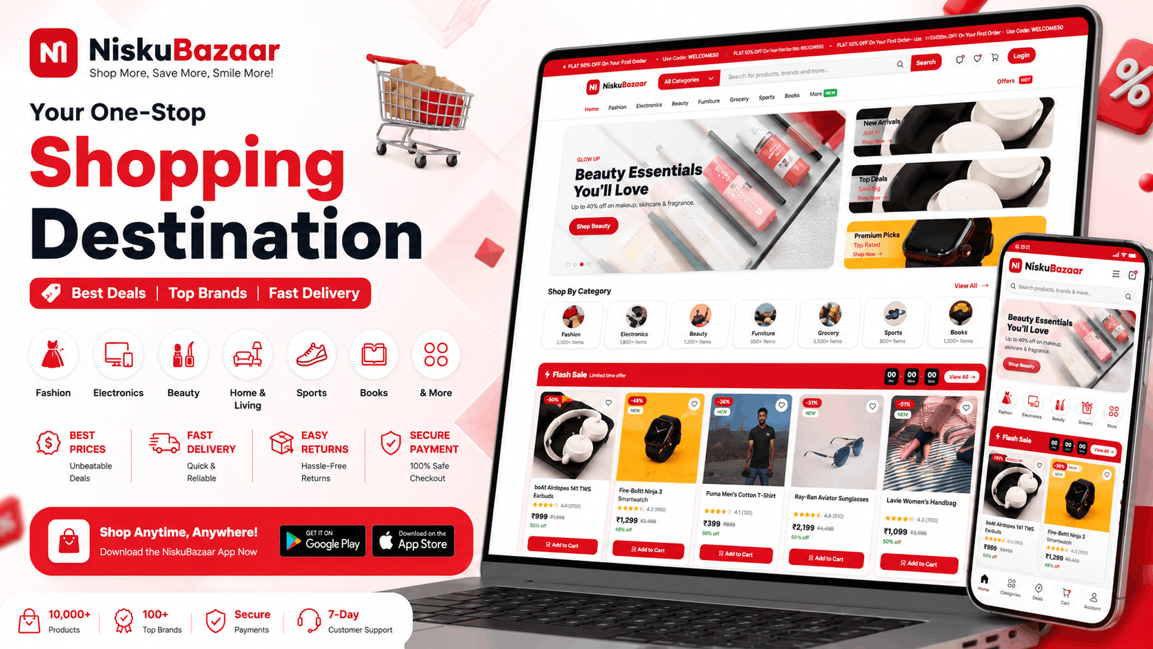NiskuBazaar — E-commerce website by NiskuTech