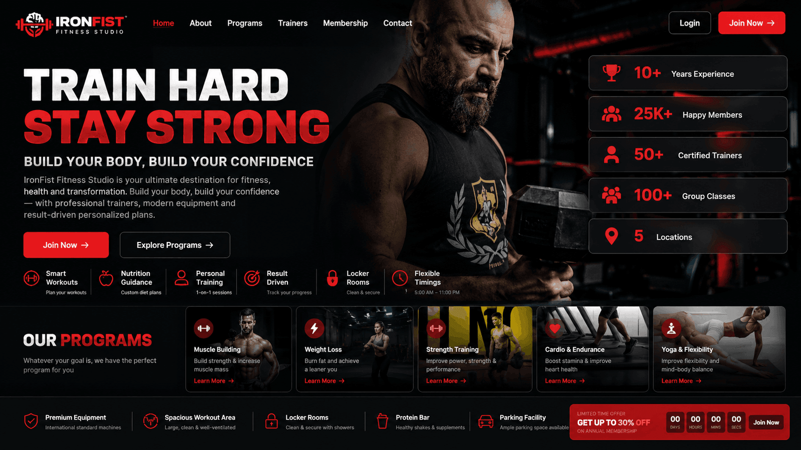 IronFist Studio — Fitness & Wellness website by NiskuTech