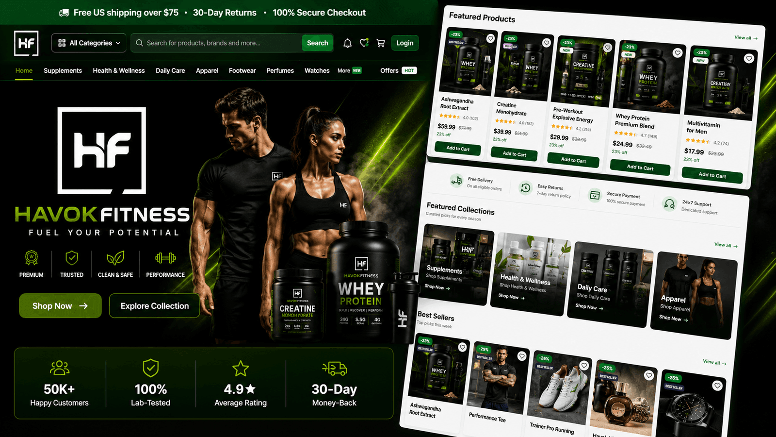 HAVOK FITNESS — E-commerce website by NiskuTech